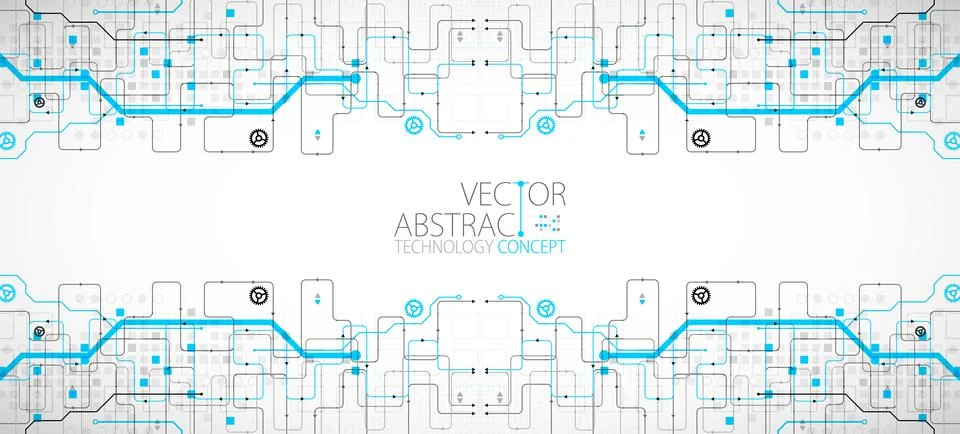 Abstract technology concept. High computer color background. Vector illustrat Stock Illustration