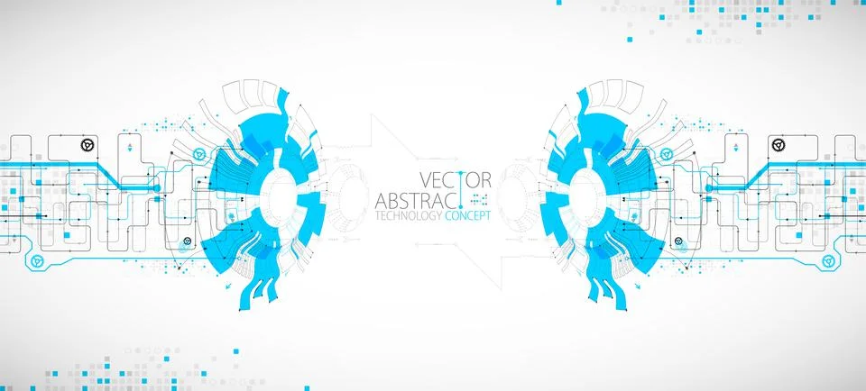 Abstract technology concept. High computer color background. Vector illustrat Illustrazione stock