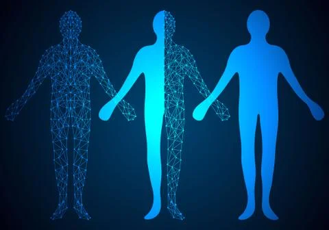 Abstract technology concept human digital design on hi tech background 스톡 일러스트