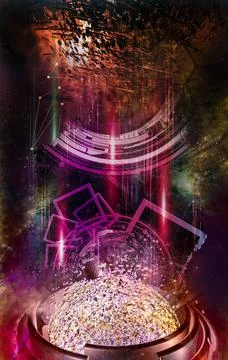 Abstract technology concept, innovation technology background Stock Illustration