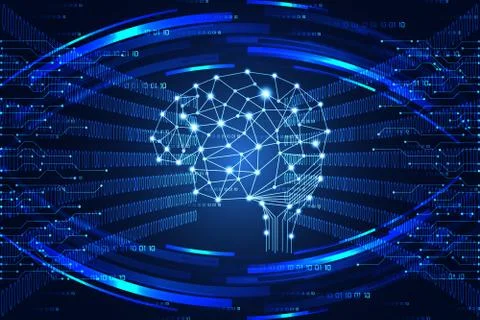 Abstract technology concept modern brain that connects the future world 스톡 일러스트