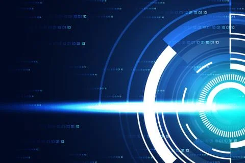 Abstract technology concept modern circle future on binary hi tech background Stock Illustration