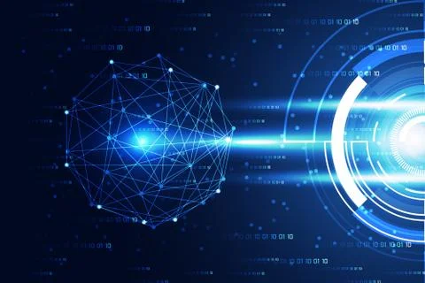 Abstract technology concept modern circle and digital circle link connect Illustration