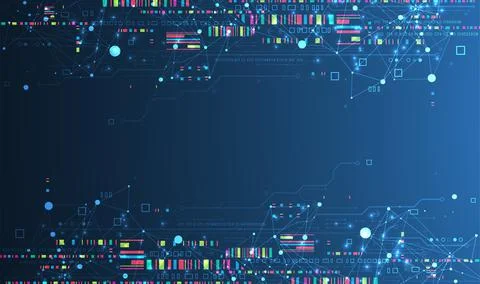 Abstract technology concept with plexus effect. Circuit board, high computer  イラスト素材