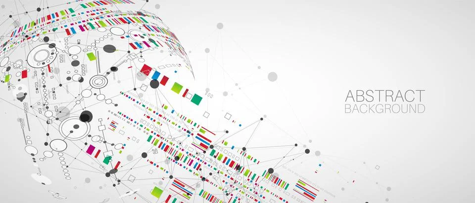 Abstract technology concept with plexus effect. Circuit board, high computer  Stock Illustration
