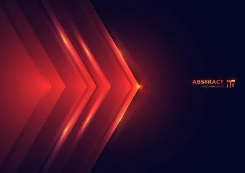 Abstract technology concept red lights triangle on dark background with space Stock Illustration