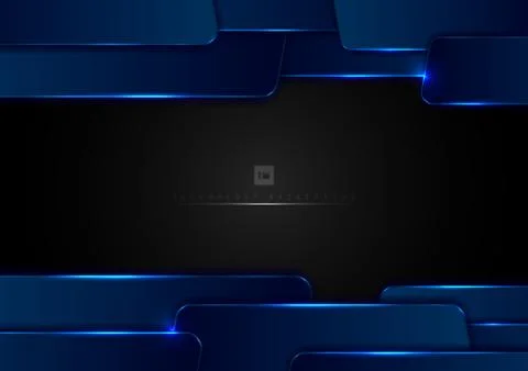 Abstract technology concept template blue geometric overlapping layer with li Stock Illustration