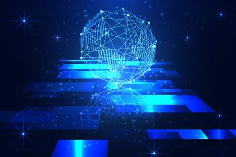 Abstract technology concept the world is changing to the future on hi tech Stockillustratie