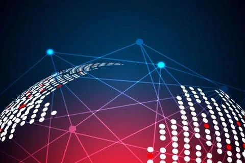 Abstract technology concept world digital link hi tech future background Stock Illustration