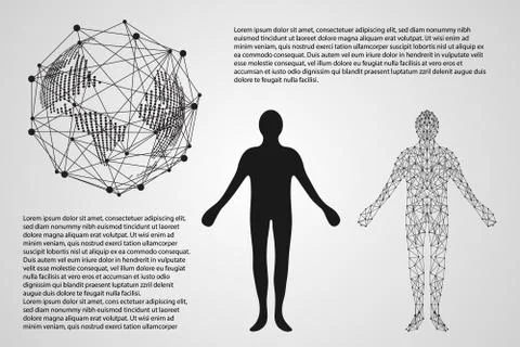 Abstract technology concept World digital link network connection and human Illustrazione stock