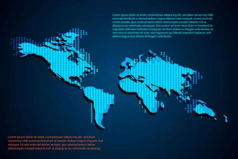 Abstract technology concept World map dot on hi tech background Illustration