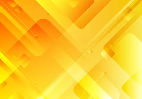 Abstract technology concept yellow geometric square overlapping corporate des Stock Illustration