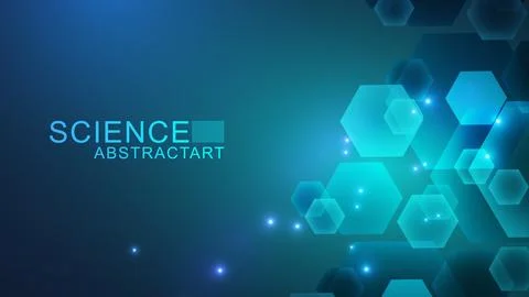 Abstract technology connect background lines and dots with hexagons. Modern Stock Illustration