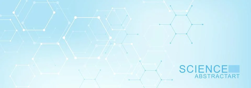 Abstract technology connect background lines and dots with hexagons. Modern Stock Illustration