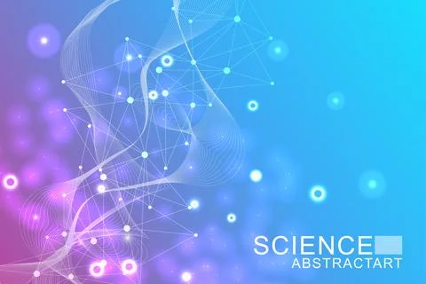 Abstract technology connect background lines and dots with hexagons. Modern Stock Illustration