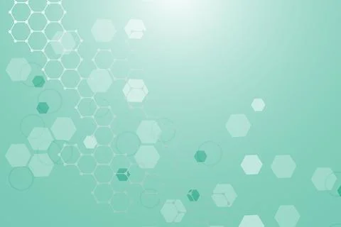 Abstract technology connect background lines and dots with hexagons. Modern Stock Illustration