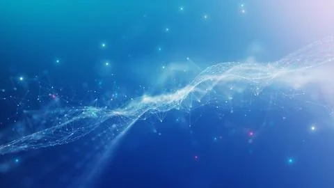 Abstract technology connected internet network with polygonal multicolored .. 库存插图