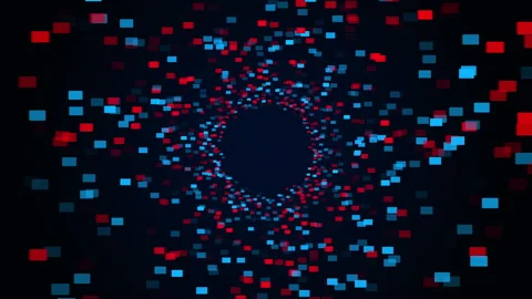 Abstract technology connected with polygon multicolored dots and lines Stock Footage 339263645
