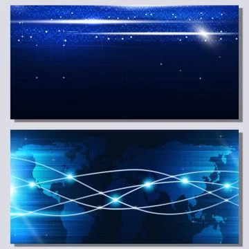 Abstract Technology Connection Banners Stock Photos