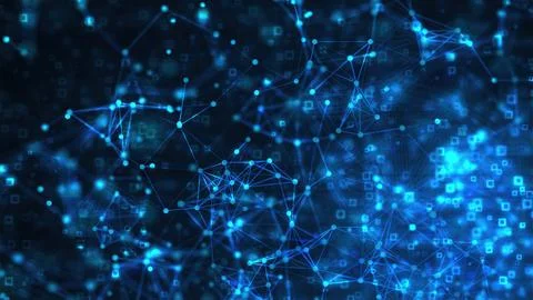 Abstract technology connection dots 库存插图