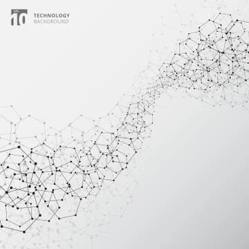 Abstract technology connection structure elements on white background. Stock Illustration