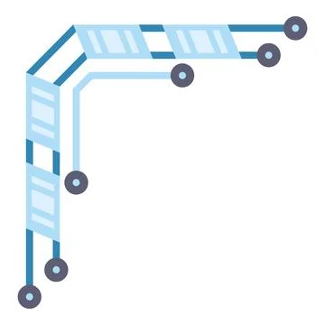 Abstract technology corner border design on white backdrop 스톡 일러스트