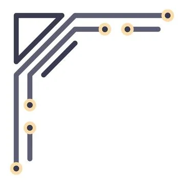 Abstract technology corner border showing lines and dots 스톡 일러스트