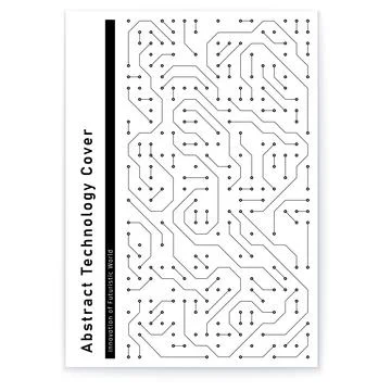 Abstract Technology Cover Featuring Intricate Circuit Patterns and Creative Stock Illustration