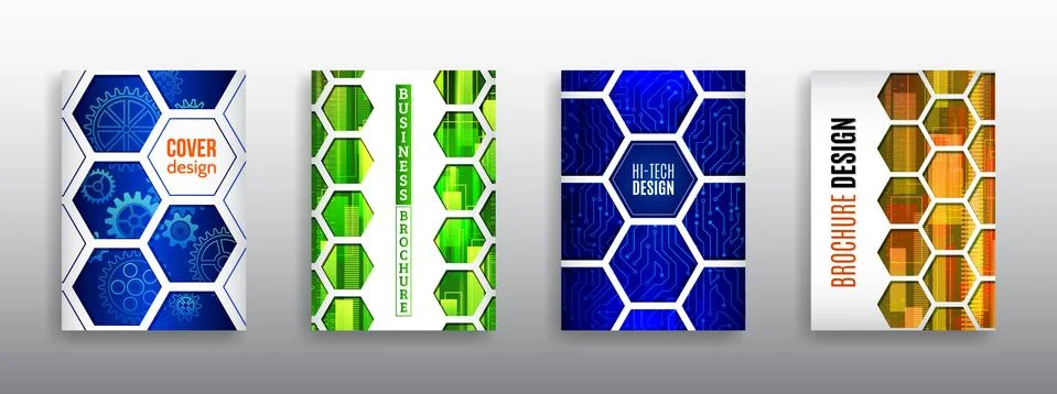 Abstract technology cover with hexagon elements. イラスト素材