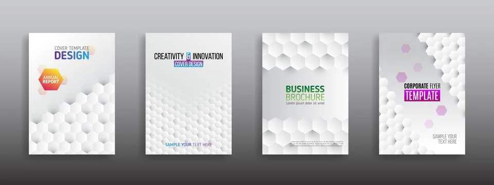 Abstract technology cover with hexagon elements. High tech brochure design co 스톡 일러스트
