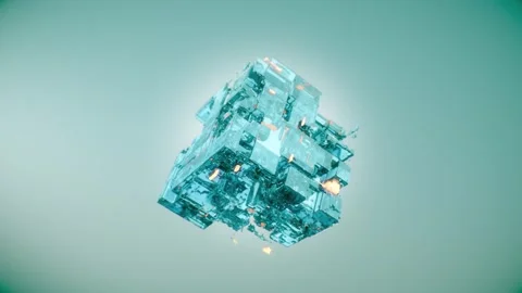 Abstract technology cube floating in space Stock Footage 280201303
