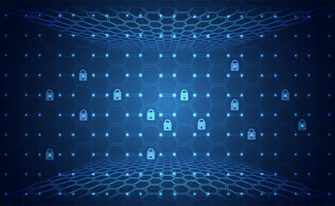 Abstract technology cyber security privacy information network concept padloc Stock-Illustration