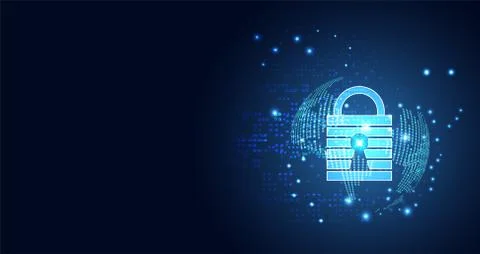 Abstract technology cyber security privacy world protect information network  Иллюстрация