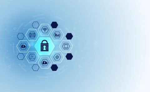 Abstract technology cyber security privacy icon information network concept p 스톡 일러스트