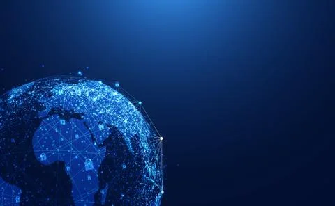 Abstract technology cyber security privacy world protect information network  스톡 일러스트