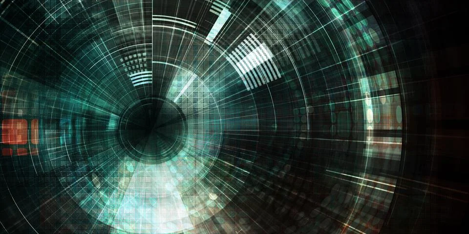 Abstract Technology Cybersecurity Network Digital Background Stock Illustration