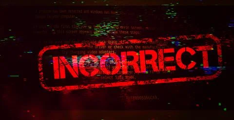 Abstract Technology Dark Background with Red Stamp Incorrect Stock Illustration