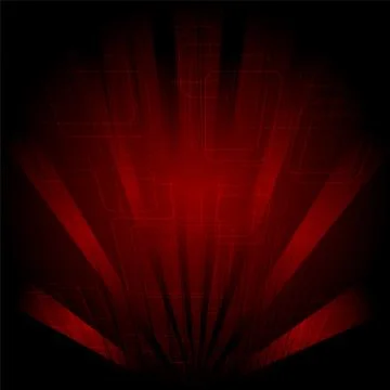 Abstract technology dark red background with rays vector Stock Illustration