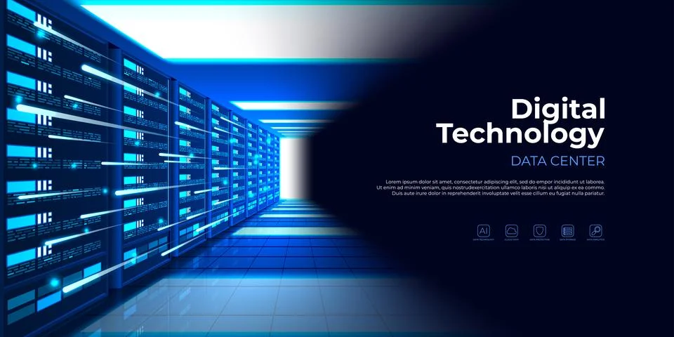 Abstract Technology Data Center Concept Stockillustratie