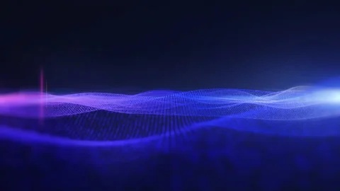 Abstract technology data field particle flowing in cyberspace background. Stock Footage 197540013