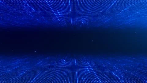Abstract technology data flow blue digital glowing grid Illustration
