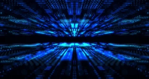 Abstract technology data flow, cyberspace with particles, blue digital Stock Footage 241785760