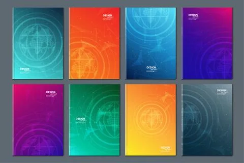 Abstract technology data visualization background. network futuristic wirefra Illustrazione stock