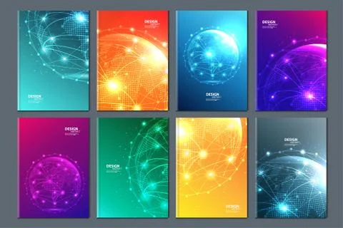 Abstract technology data visualization background. network futuristic wirefra Stock Illustration