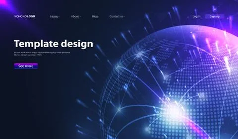 Abstract technology data visualization background. network futuristic wirefra Illustrazione stock