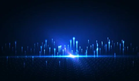 Abstract technology data visualization background. network futuristic wirefra Stock Illustration