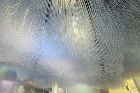 Abstract technology design wallpaper with rays lines and star. Trendy futuristic Stock Photos