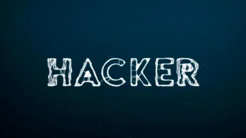 Abstract technology digital backgrounds with word of HACKER. 3D rending Stock Illustration