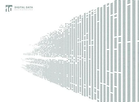 Abstract technology digital data square gray pattern pixel prespective backgr Illustrazione stock