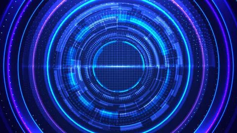 Abstract technology digital futuristic blue glowing HUD circuit high tech on Stock Illustration